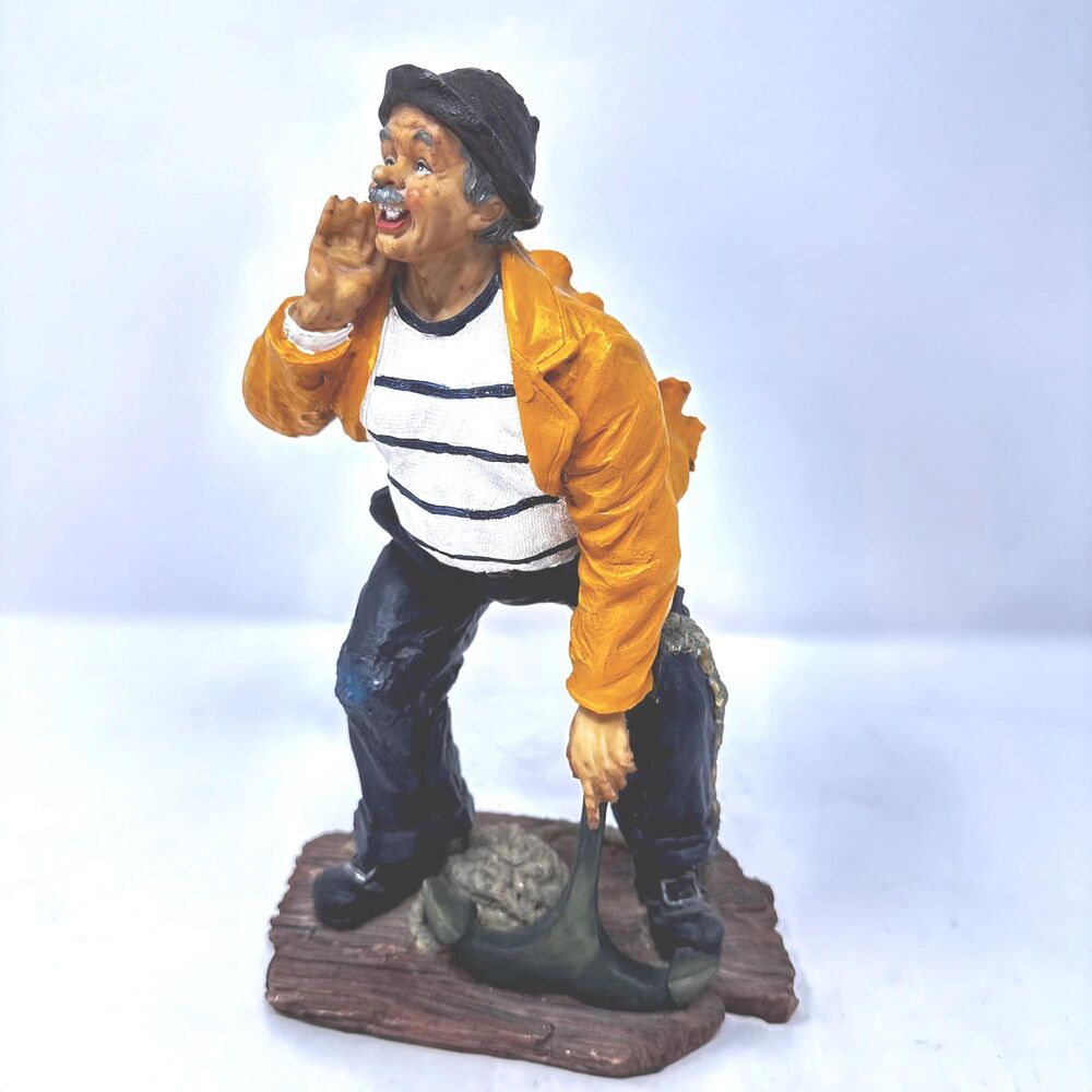 Vintage Nautical Sailor Fisherman Resin Figurine Anchor Marine Decor 9.5"
